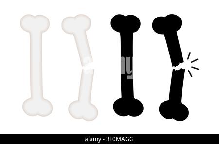 Bones showing fracture and break injury concept Stock Vector