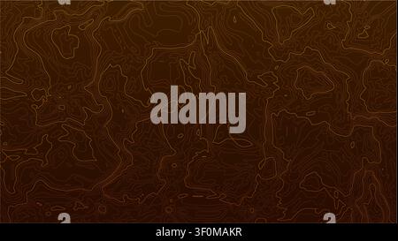 Abstract golden topographical map showing contour lines pattern Stock Vector