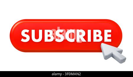 Mouse cursor clicking subscribe button for online content Stock Vector