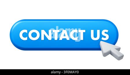 Clicking 3D contact us button website element Stock Vector