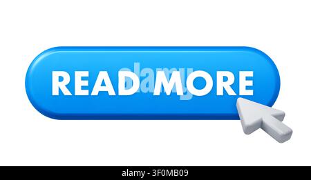 Cursor clicking blue read more button interface Stock Vector