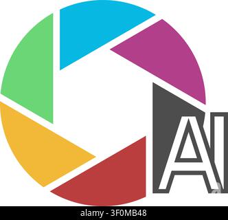 Minimalist camera logo for multimedia branding application Stock Vector