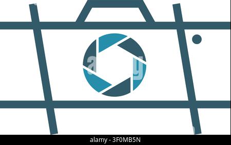 Minimalist camera logo for multimedia branding application Stock Vector