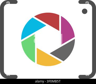 Minimalist camera logo for multimedia branding application Stock Vector