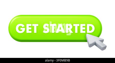 Get started button engaging users initiating new opportunity Stock Vector