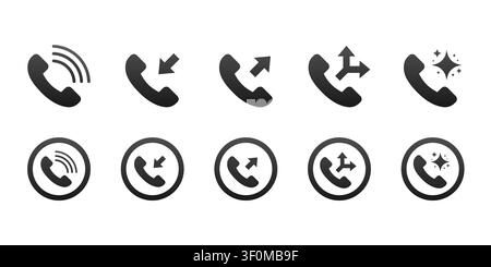 Phone call icons showing communication and connection concepts Stock Vector