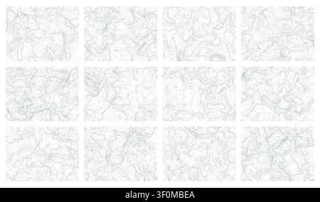 Contour lines creating abstract topographic map pattern background Stock Vector