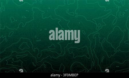 Green topographic map displaying geographic contour lines background Stock Vector