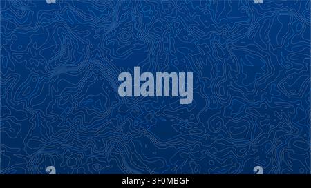 Abstract blue topography map showing digital terrain contours Stock Vector