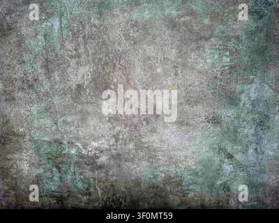A textured surface displaying an abstract design featuring beige, gray, and green hues. This versatile pattern is ideal for flooring in contemporary s Stock Photo