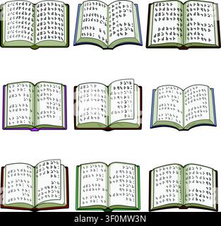 Braille literature books providing accessible reading education Stock Vector
