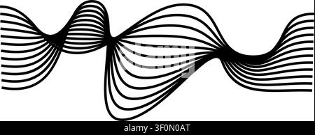 Abstract wavy lines creating dynamic signal flow Stock Vector
