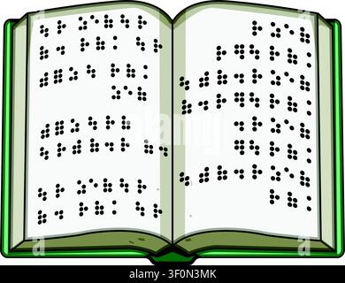 Open braille book delivering accessible learning and inclusion Stock Vector