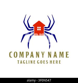 Spider Bug House Home Building For Home Security Protection Guard Safety System Stock Vector