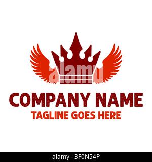 Royal Crown Wing Diadem Tiara Kingdom For Corporate Brand Identity And Business Royalty Luxury Stock Vector