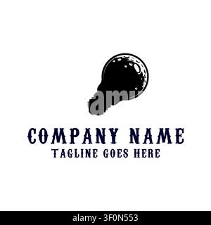 Vintage light bulb logo design with retro style illustration isolated on white background suitable for branding identity creative business and startup Stock Vector