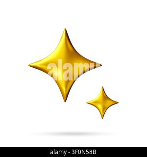 Golden star symbol in 3d style. Stock Vector