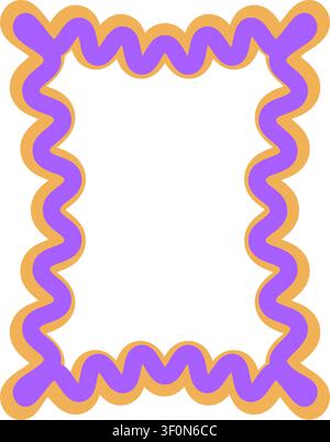 Decorative bold wavy rectangle border vector illustration with vibrant colorful curved outline Stock Vector