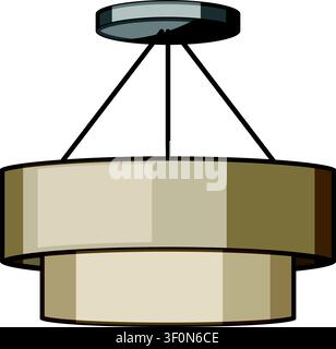 Modern ceiling chandelier illuminating home interior decor Stock Vector