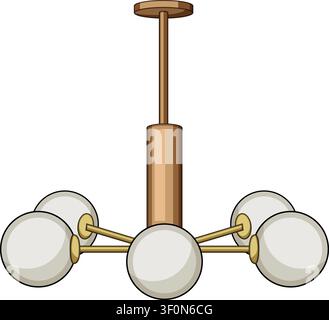 Modern chandelier illuminating interior spaces with stylish design Stock Vector