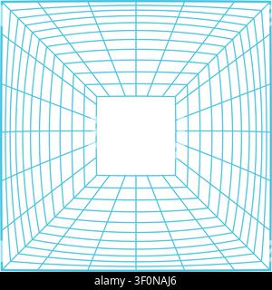 Cyber grid tunnel generating digital background concept Stock Vector