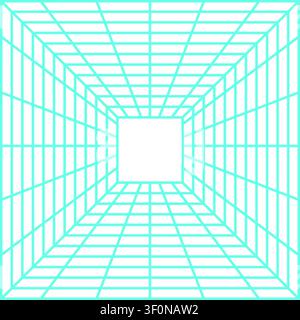 Cyber grid tunnel generating digital data background Stock Vector