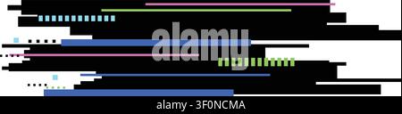 Digital glitch lines creating abstract data distortion Stock Vector