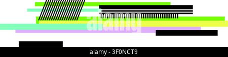 Digital glitch effect creating abstract colorful lines Stock Vector