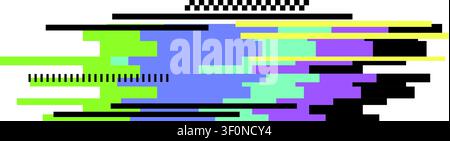 Digital glitch effect creating abstract pixel art background Stock Vector