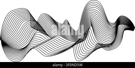 Digital wave interference concept forming abstract sound waves Stock Vector
