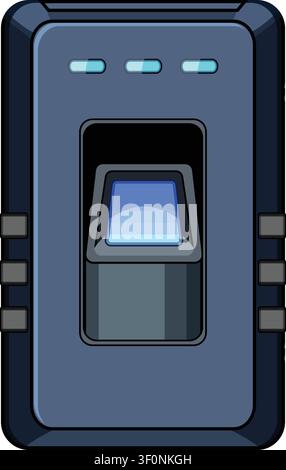 Biometric fingerprint scanner for digital security access control Stock Vector