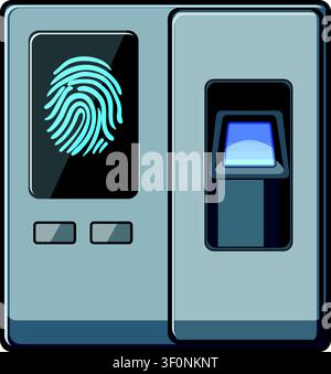 Fingerprint scanner device for biometric security login Stock Vector