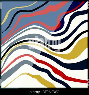 Fluid abstract marble texture with wavy lines Stock Vector