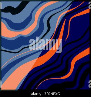 Abstract fluid marble texture creating organic pattern Stock Vector