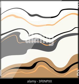 Abstract fluid marble texture creating elegant background Stock Vector