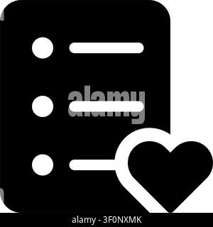 Wishlist Heart Icon, Favorite, Like, Love, Wish, List, Bookmark Stock Vector