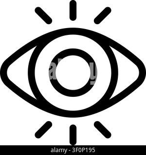 Eye Icon, Symbol, Glyph, Pictogram, Outline, Minimal, Flat, Web Stock Vector