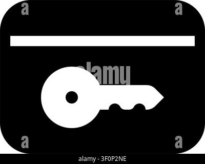Hotel Key Icon, Accommodation, Lodging, Hospitality, Room, Door Stock Vector