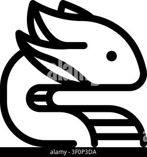 Dragon Icon, Mythical Creature, Fantasy, Beast, Reptile, Winged Stock Vector