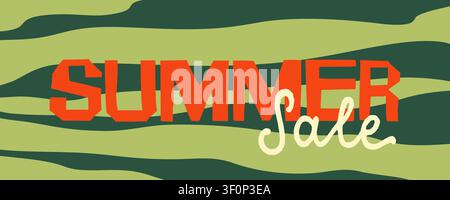 Summer sale banner with watermelon pattern hand drawn vector for marketing Stock Vector