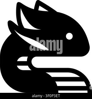 Dragon Icon, Mythical Creature, Fantasy, Beast, Reptile, Winged Stock Vector