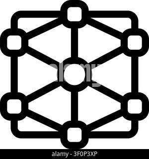 Decentralized Network Icon, Blockchain, Distributed Stock Vector