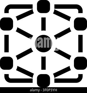 Decentralized Network Icon, Blockchain, Distributed Stock Vector