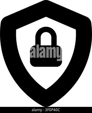 Shield Lock Icon, Security, Protection, Padlock, Secure, Safety Stock Vector