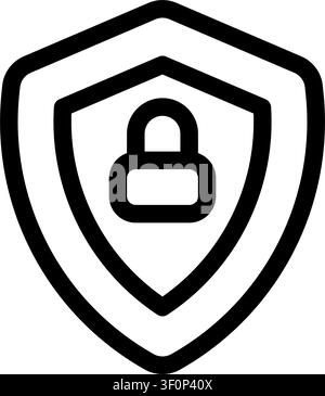 Shield Lock Icon, Security, Protection, Padlock, Secure, Safety Stock Vector