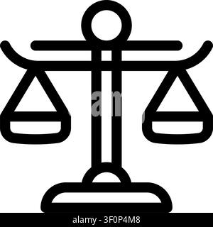 Balance Scale Icon, Weight, Justice, Equality, Measurement Stock Vector