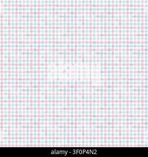 Hand-painted seamless watercolor plaid in soft pastel blue and pink. Delicate classic check pattern for nursery decor, fabric, wallpaper and stationer Stock Photo