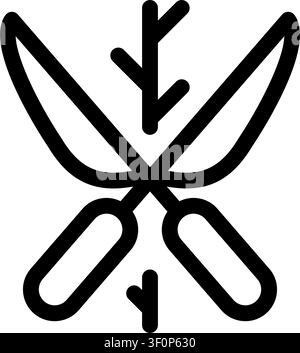 Pruning Shears Icon, Garden Tool, Gardening, Cutting, Secateurs Stock Vector