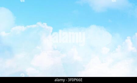 Soft white clouds in blue sky background with dreamy atmosphere Stock Photo