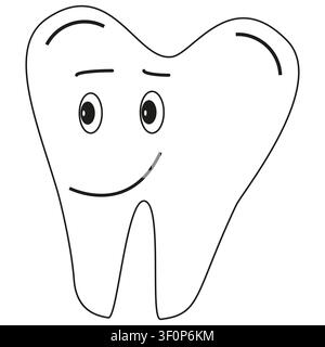 Shy tooth icon. Embarrassed molar symbol. Bashful dental figure. Vector emotion emblem. EPS 10. Stock Vector